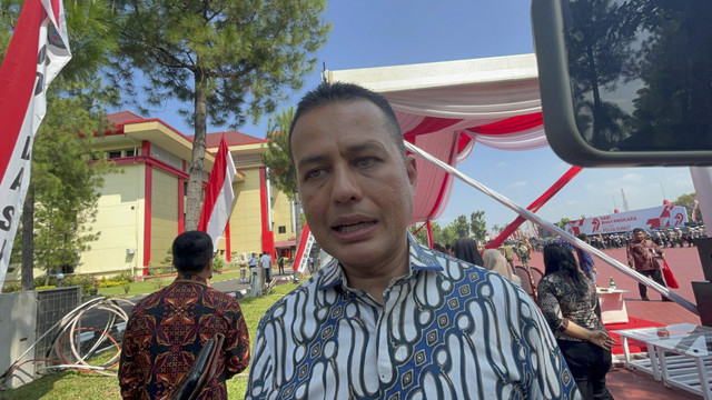 Ketua Golkar Sumut Musa Rajekshah saat Peringatan HUT Bhayangkara di Polda Sumut pada Selasa (1/7/2025). Foto: Tri Vosa Fabiola Ginting/kumparan