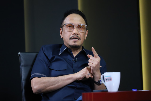 Pakar komunikasi politik Ipang Wahid atau Gus Ipang saat Program Info A1 kumparan di Jakarta, Kamis (3/7/2025). Foto: Iqbal Firdaus/kumparan