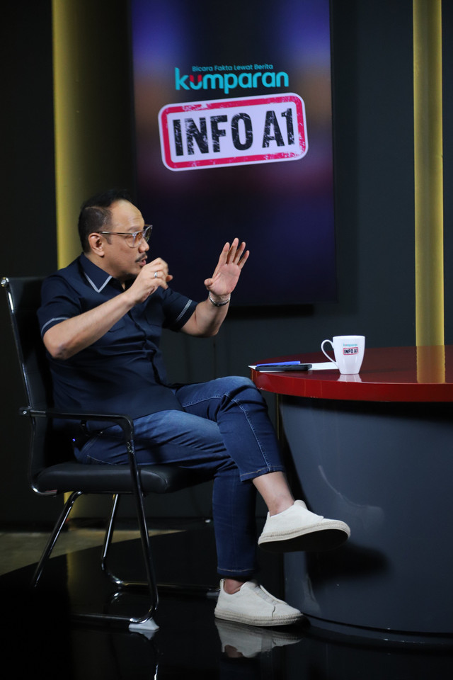 Pakar komunikasi politik Ipang Wahid atau Gus Ipang saat Program Info A1 kumparan di Jakarta, Kamis (3/7/2025). Foto: Iqbal Firdaus/kumparan