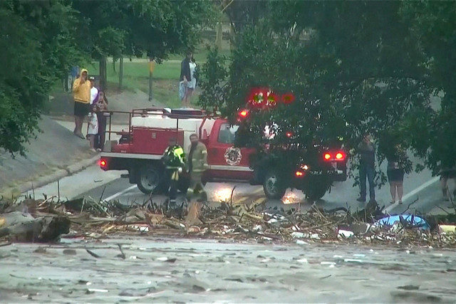 Banjir di Kerr County, Texas, pada Jumat (4/7) Foto: Reuters