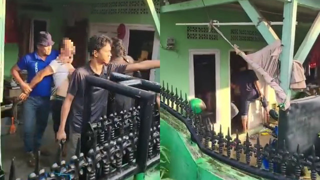 Pelaku perampokan yang berhasil diamankan di tempat persembunyiannya. | Foto: Dok Istimewa