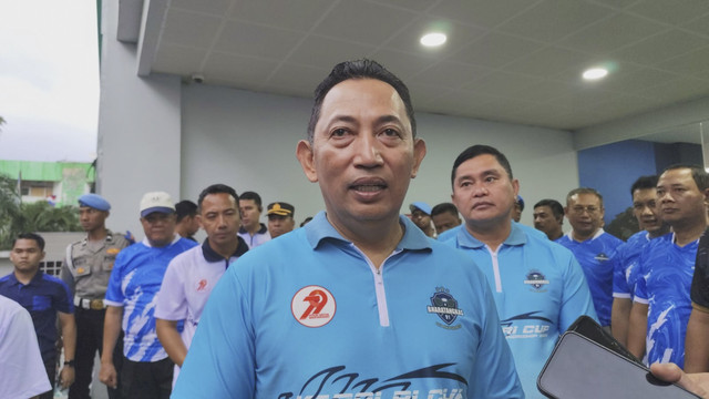 Kapolri Jenderal Listyo Sigit Prabowo di GOR UNJ, Jakarta Timur, Minggu (6/7/2025). Foto: Jonathan Devin/kumparan