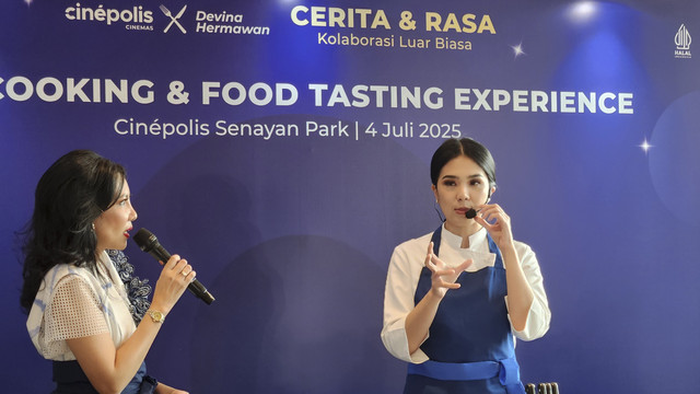 Peluncuran menu makanan baru kolaborasi Cinepolis dan Chef Devina Hermawan (4/7/2025). Foto: Azalia Amadea/kumparan