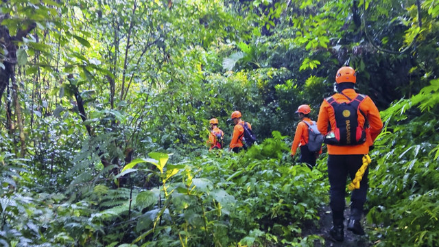 Tim SAR lakukan pencarian terhadap ibu dan anak, Astuti (40 tahun) dan Resta (19 tahun) yang hilang di Gunung Batukaru, Bali. Foto: Dok. Basarnas Bali