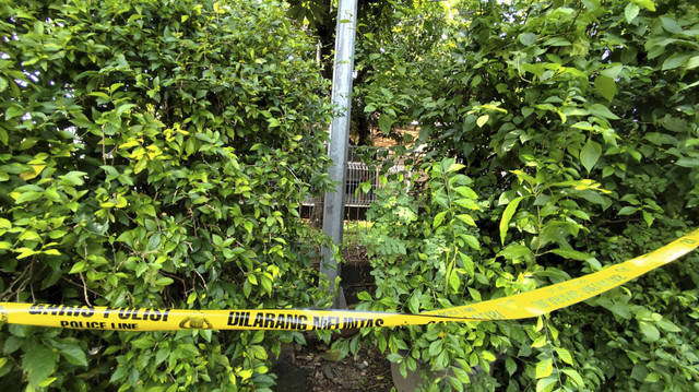 Tiang Penerangan Jalan Umum (PJU) di Taman Yado, Radio Dalam, Kebayoran Lama, yang menewaskan seorang bocah 5 tahun. Foto: Rachmadi Rasyad/kumparan