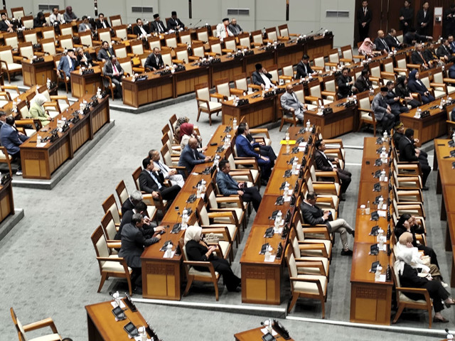Suasana Sidang Paripurna ke-23 DPR masa persidangan 2024-2025 di Kompleks Parlemen Senayan, Jakarta, Selasa (8/7/2025). Foto: Luthfi Humam/kumparan