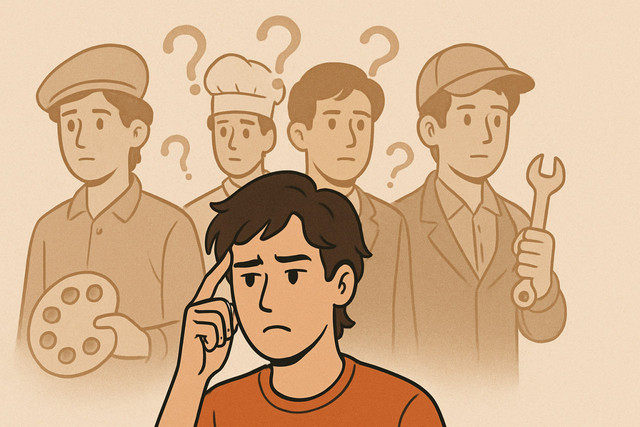 ilustrasi seorang pemuda Ketika pilihan begitu banyak, identitas pun terasa terpecah. Potensi besar bisa jadi membingungkan jika tidak diarahkan. Sumber Gambar: pixaby.com