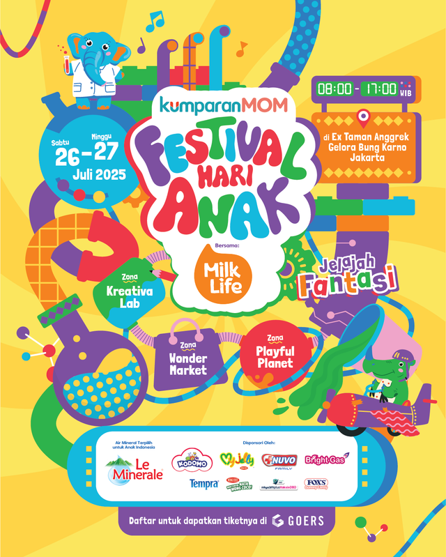 kumparanMOM Festival Hari Anak 2025 mengambil tema Jelajah Fantasi untuk mengasah imajinasi serta kreativitas anak melalui sains, teknologi, dan seni. Foto: Anisti Fakhirah / kumparan