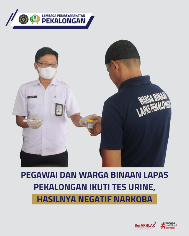 Pegawai dan Warga Binaan Lapas Pekalongan Ikuti Tes Urine, Hasilnya Negatif Narkoba