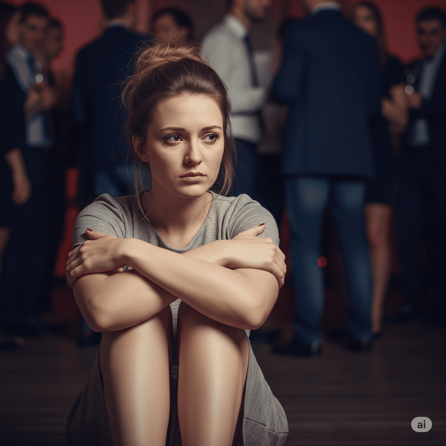 sumber : Gemini AI, ilustrasi orang yang mengalami gangguan mental (avoidant)