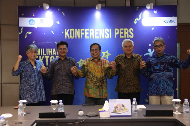 Universitas Terbuka dalam menggelar konferensi pers pemilihan rektor periode 2025–2030. Foto: Dok. Istimewa