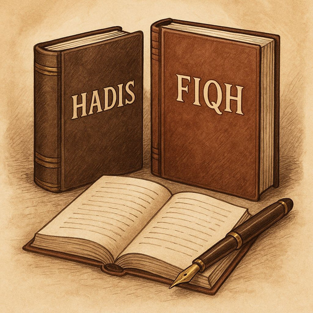 Ilustrasi menggambarkan tentang 2 pilar Islami yaitu Hadis dan Fiqh. Foto oleh Penulis (dokumen pribadi).