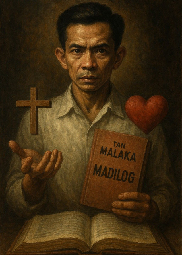 Ilustrasi Tan Malaka yang mencari keseimbangan anatara Cinta dan Agama (Foto dibuat oleh AI)