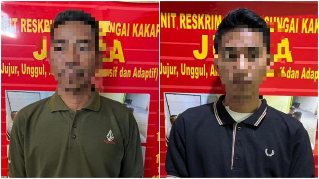 AI (kiri), DI (kanan) kedua pelaku saat ini sudah diamankan oleh pihak kepolisian. Foto: Dok. Polres Kubu Raya