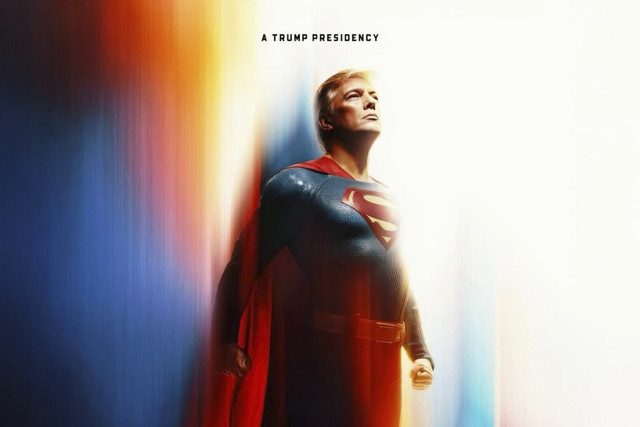 Presiden Amerika Serikat Donald Trump diedit menggunakan kostum karakter dalam film Superman. Foto: Instagram/ @whitehouse