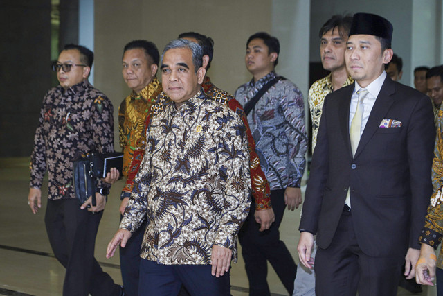 Ketua MPR RI Ahmad Muzani bersama Wakil Ketua MPR RI, Rusdi Kirana dan Edhie Baskoro Yudhoyono tiba di Gedung Mahkamah Agung (MA), Jakarta, Jumat (11/7/2025). Foto: Iqbal Firdaus/kumparan