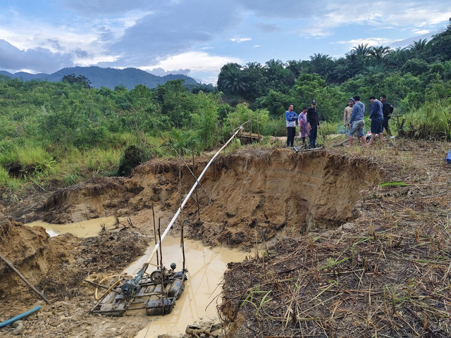 Petugas mendapati lokasi PETI di Desa Meragun, Kecamatan Nanga Taman, Kabupaten Sekadau. Foto: Dok. Polres Sekadau