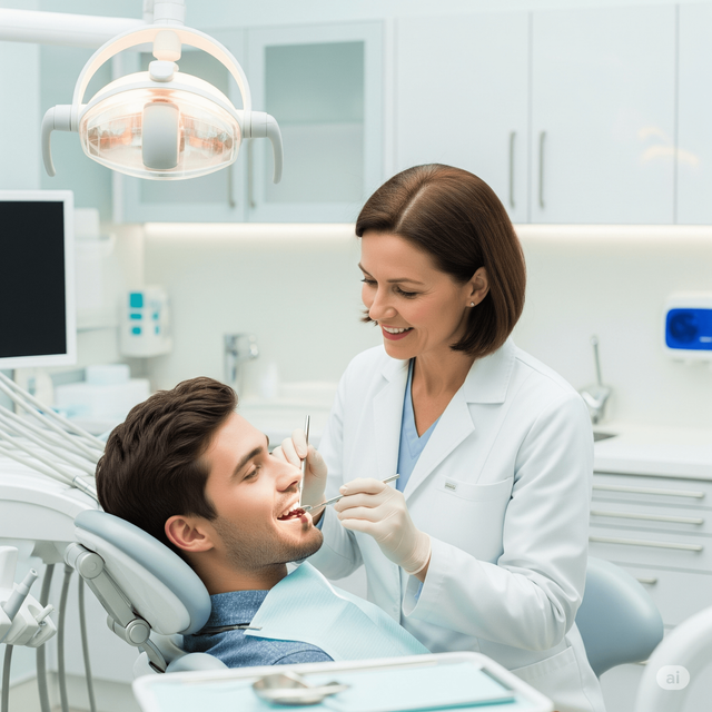 Ilustrasi Dokter Gigi dan Pasien (Sumber: Image Generate Gemini)
