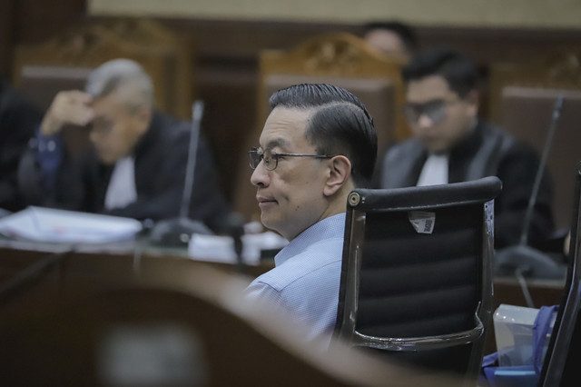Menteri Perdagangan (Mendag) RI 2015-2016, Thomas Trikasih Lembong atau Tom Lembong, menjalani sidang duplik terkait kasus dugaan korupsi importasi gula, di Pengadilan Tipikor Jakarta, Senin (14/7/2025). Foto: Jamal Ramadhan/kumparan