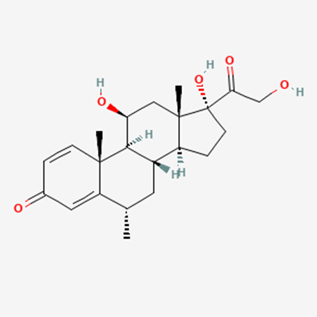 Struktur kimia methylprednisolone sumber: National Center for Biotechnology Information. 2025