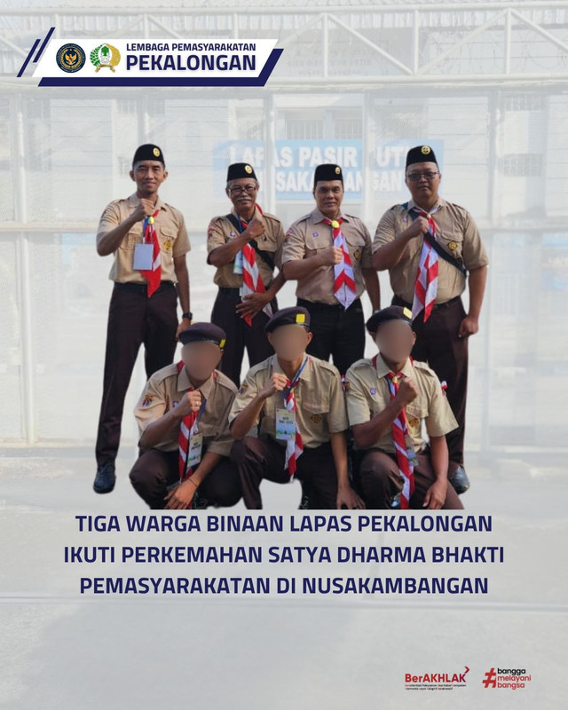 Tiga Warga Binaan Lapas Pekalongan Ikuti Perkemahan Satya Dharma Bhakti Pemasyarakatan di Nusakambangan