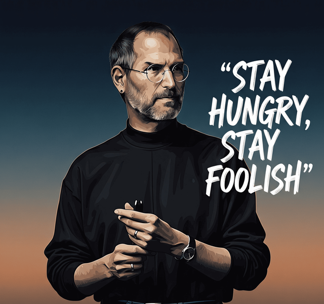 Steve Jobs dalam pidato penutup "Stay Hungry, Stay Hungry" by shutterstock