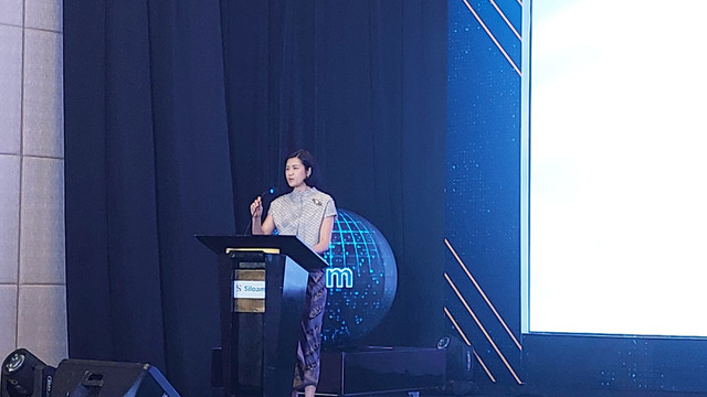 CEO Siloam Hospitals Caroline Riady dalam acara peluncuran robot bedah Da Vinci Xi oleh Siloam Hospitals. Foto: Nabila Ulfa/kumparan