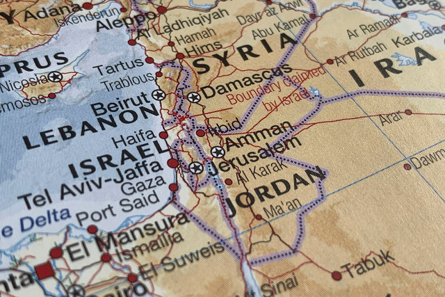 Ilustrasi Peta Suriah dan Israel. Foto: Shutterstock