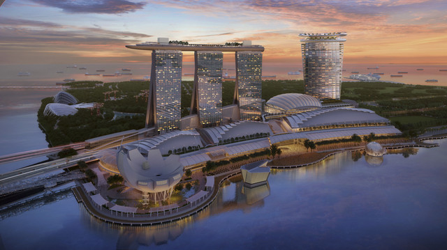 Resor mewah baru yang akan dibangun di dekat Marina Bay Sands. Foto: Dok. Safdie Architects
