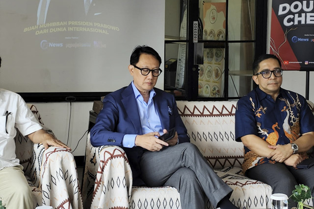 Wamenlu Arif Havas Oegroseno bersiap menyampaikan keterangan saat double check Gempita dan PCO di Beltway Office Park, Jakarta, Sabtu (19/7/2025). Foto: Luthfi Humam/kumparan