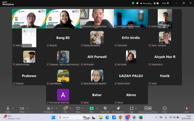 Webinar Pajak TDA Jakarta Timur: Strategi UMKM Naik Kelas Lewat Kesadaran Pajak