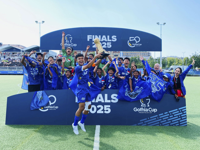 Akademi Persib Cimahi (APC) U-13 Boys All Stars berhasil meraih gelar juara di final Putra U-13 Gothia Cup 2025. Foto: Dok. SKF