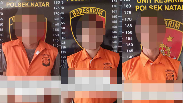 Pencuri onderdil kendaraan milik Dinas Perhubungan Provinsi Lampung ditangkap. | Foto: Dok Polsek Natar