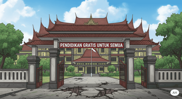 Ilustrasi Sekolah di Indonesia (Foto: Produk AI)