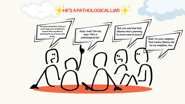 Ilustrasi seseorang yang sering berbohong. Made with Canva