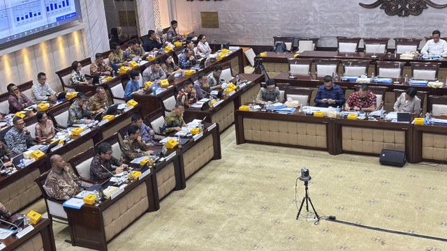 Rapat Kerja Komisi XI dengan PT Geo Dipa Energi, PT SMF, PT SMI, PT PII dan LPEI, Rabu (23/7/2025). Foto: Ave Airiza Gunanto/kumparan