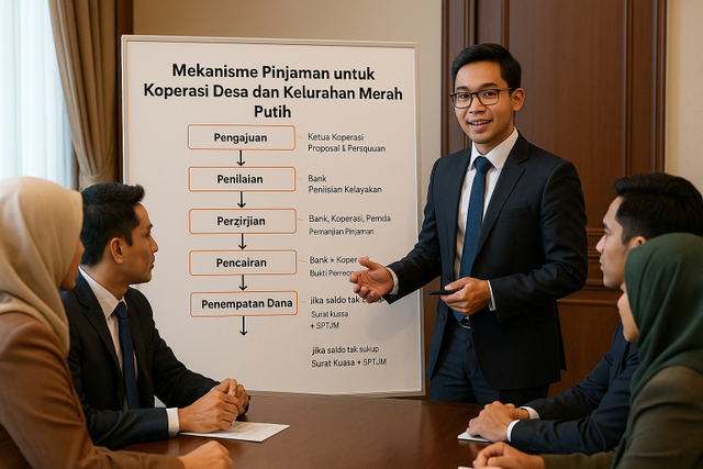 Ilustrasi Penjelasan Mekanisme Pendanaan KDMP | Created by chatgpt.com (ysp).