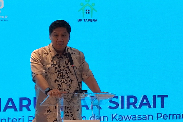 Menteri PKP Maruarar Sirait dalam Penandatanganan Kesepakatan Kuota FLPP BNI di Grha BNI, Jakarta Pusat pada Rabu (23/7/2025). Foto: Argya Maheswara/kumparan
