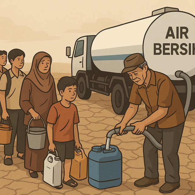 ilustrasi foto warga sedang mengantri air bersih:sumber foto (pixbay.com