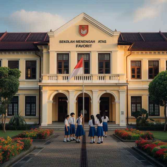 Ilustrasi sekolah, dibuat menggunakan Ideogram