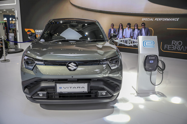 Mobil e Vitara ditampilkan saat Gaikindo Indonesia International Auto Show (GIIAS) 2025 di ICE BSD, Tangerang, Kamis (24/7/2025). Foto: Aditia Noviansyah/kumparan