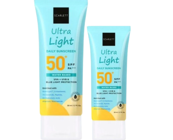 Manfaat Sunscreen Scarlett Ultra Light. Scarlett Ultra Light. Sumber: shopee.com