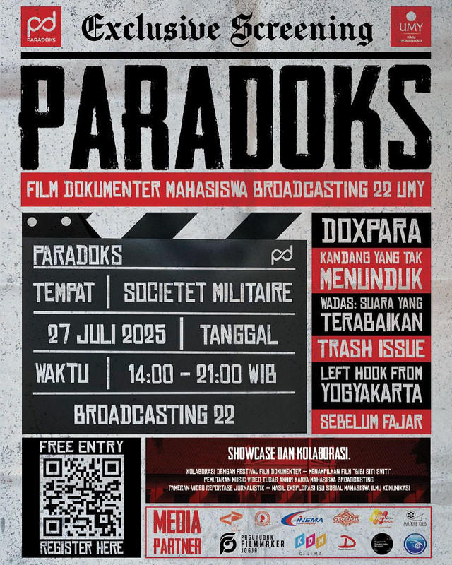 Poster Screening Paradoks Mahasiswa Ilmu Komunikasi UMY