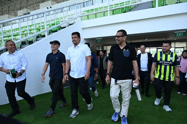 Gubernur Sumatera Utara Bobby Nasution kunjungi Stadion Utama Sumut di Kabupaten Deli Serdang pada Minggu (27/7/2025). Foto: Dok. Istimewa