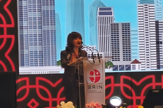 Ketua Apindo Shinta Kamdani di acara Dewas BPJS Menyapa Indonesia di Auditorium BRIN, Jakarta Pusat.
 Foto: Najma Ramadhanya/kumparan