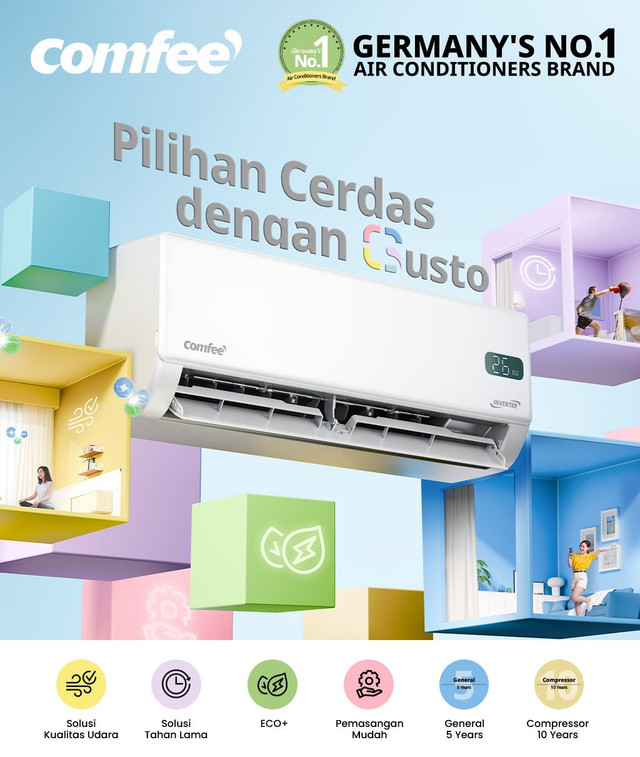 AC Comfee Gusto dengan fiturnya canggih kini telah resmi hadir di Indonesia. Foto: Comfee