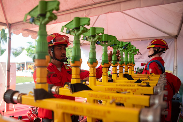 Kesiapsiagaan tim APP Group dalam mencegah karhutla di Sumsel. (ist)