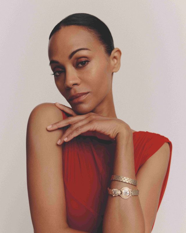 Zoe Saldana mengenakan perhiasan Cartier (Foto: Cartier)