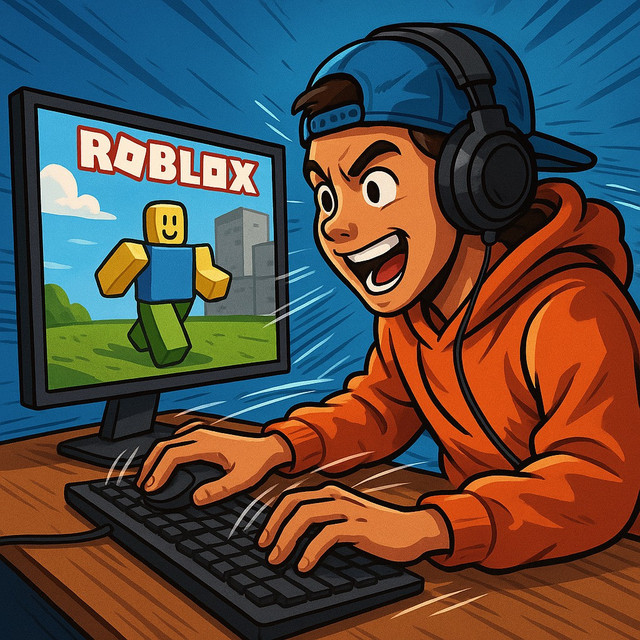 Ilustrasi gen z bermain Roblox Sumber foto AI