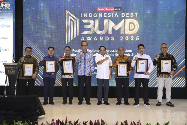 Mendagri Tito Karnavian menghadiri acara Indonesia Best BUMD Awards 2025 di The Sultan Hotel & Residence, Jakarta, Rabu (30/7/2025). Foto: Kemendagri RI